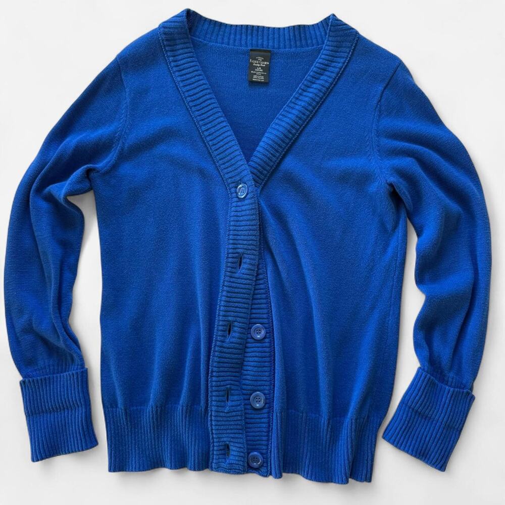 Faded Glory Blue Button-Up Cardigan